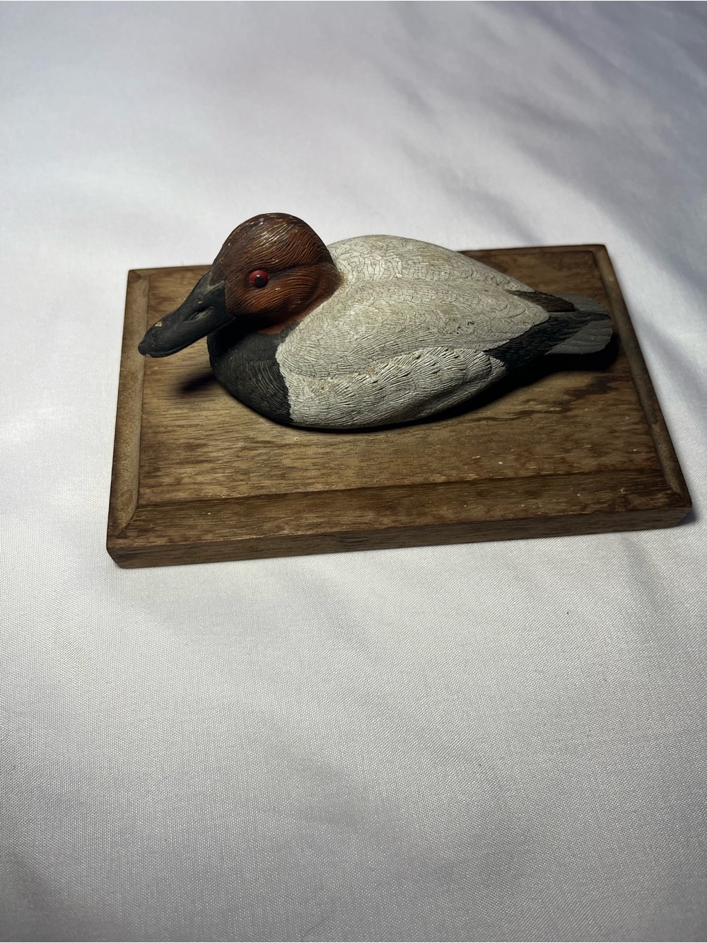 Vtg Wildlife & Wood BILL CALLAHAN Hand Painted Miniature Canvasback Drake Duck
